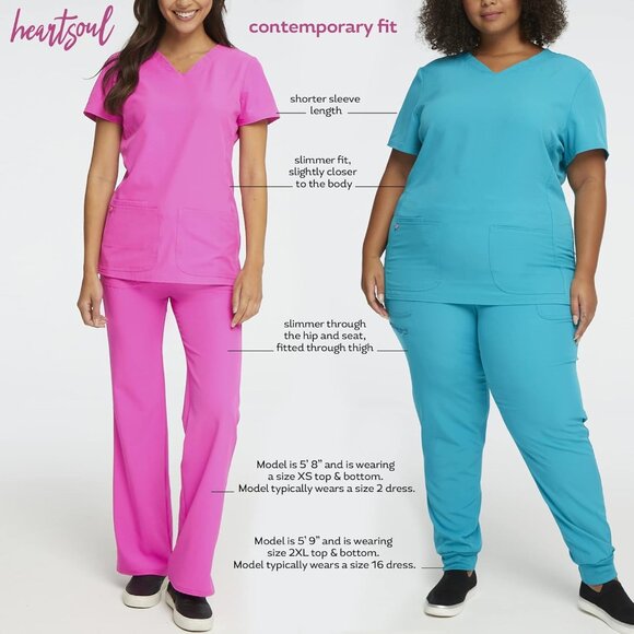 Women Scrubs Jacket Zip Front Warm Up Detachable Hood Pink Contrast Small - Picture 2 of 3